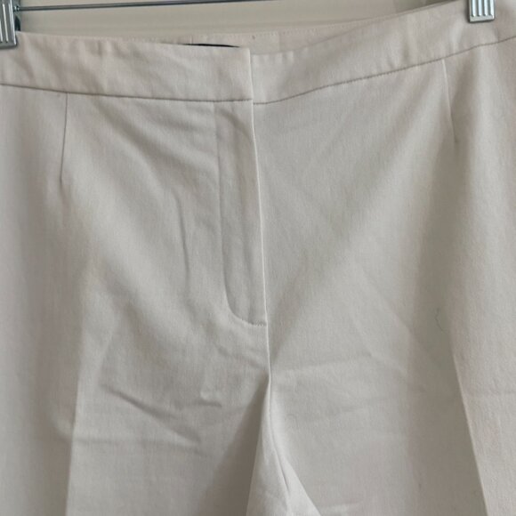 Kasper Flat Front Lined Trousers Pants White Size 14 - Picture 4 of 9